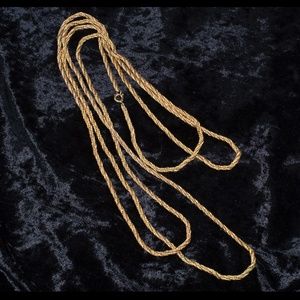 Vintage Brass Double Strand Spiral Rope Chain